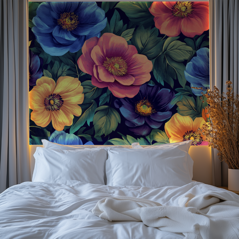 Papier peint fleur annee80 chambre premium