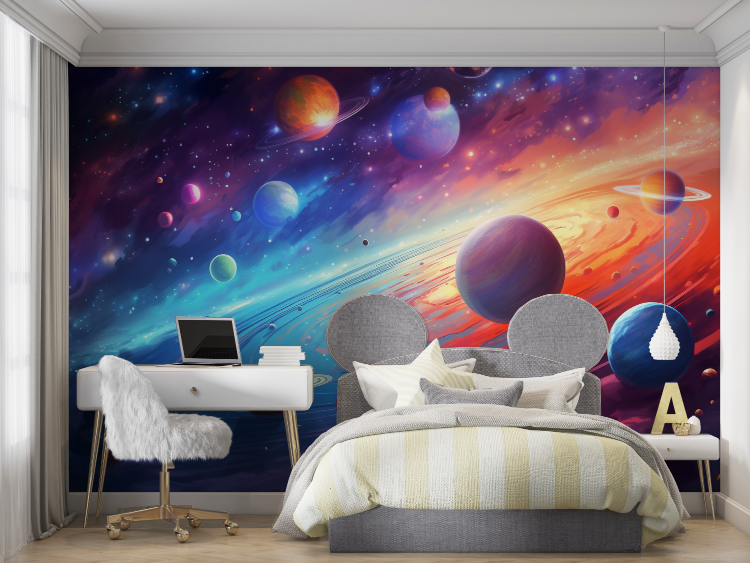 Papier peint enfant espace mur chambre panoramique