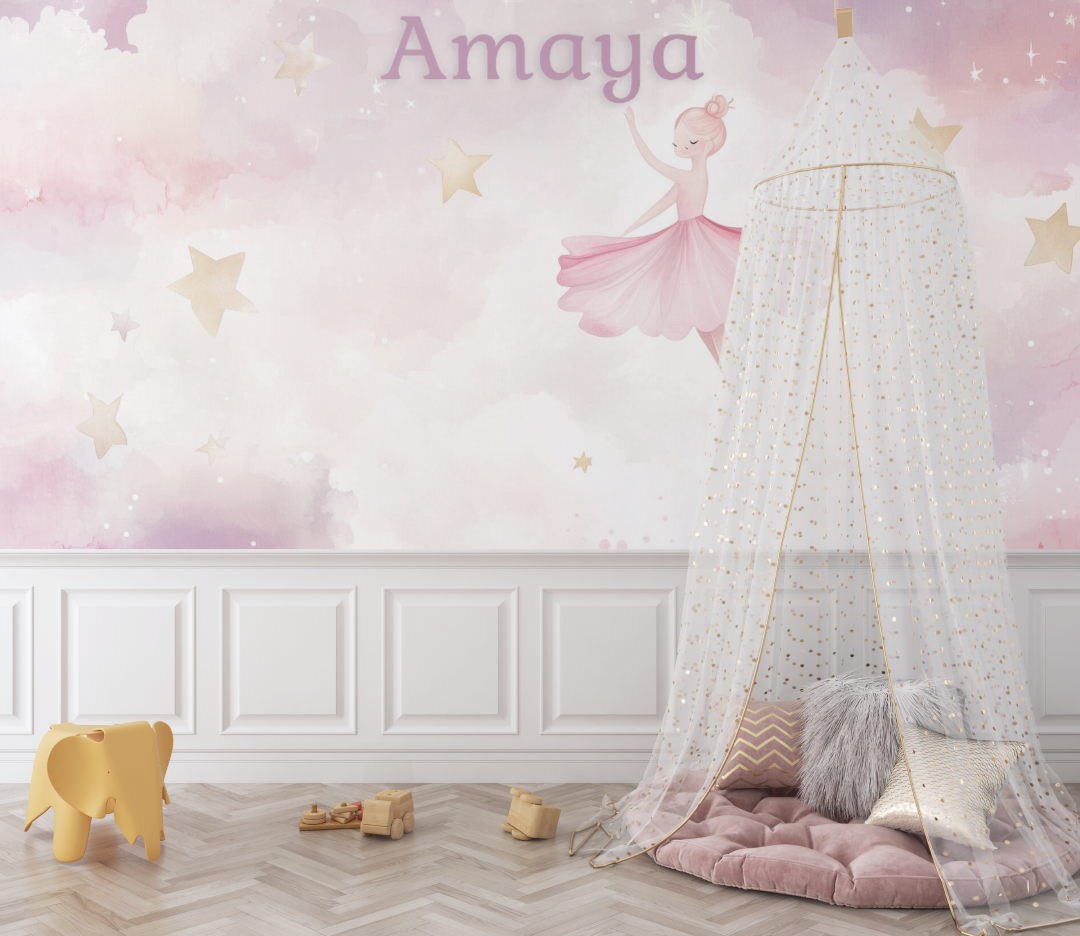 Papier peint prenom danceuse bebe