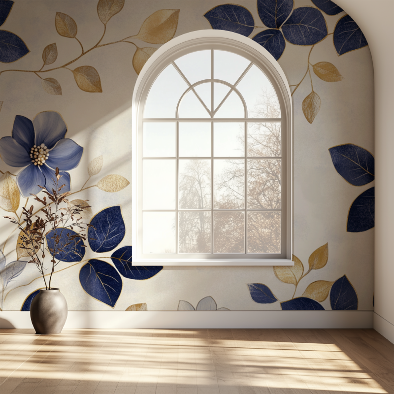 Papier peint fleur de vie fenetre papier