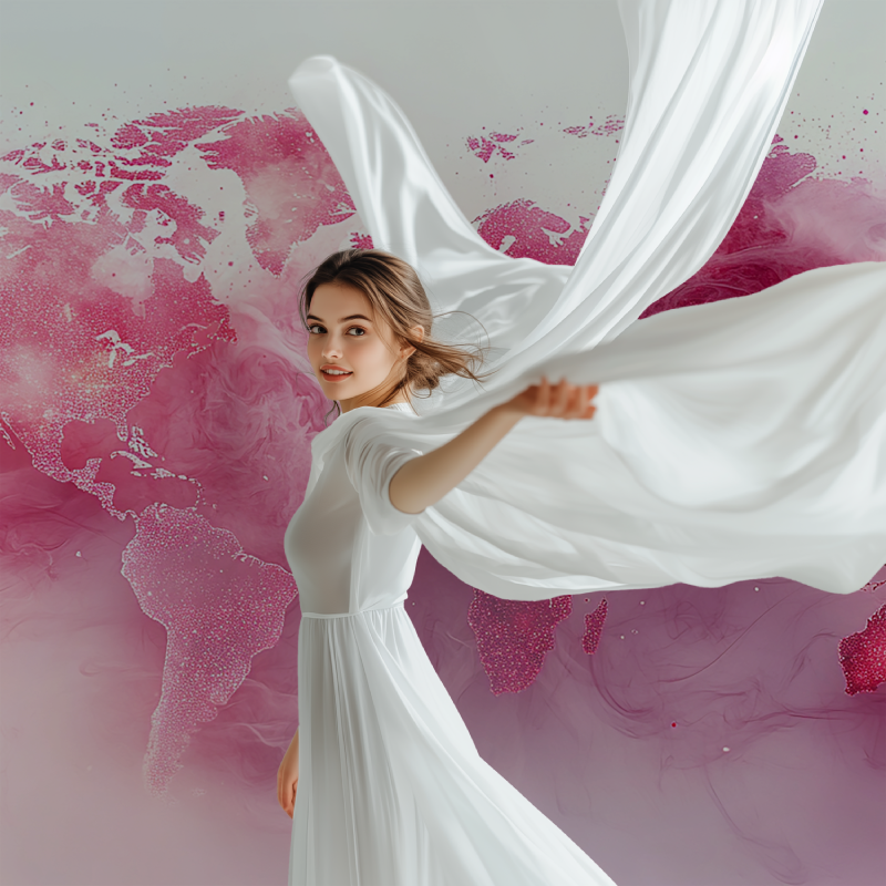 Papier peint carte du monde rose modele