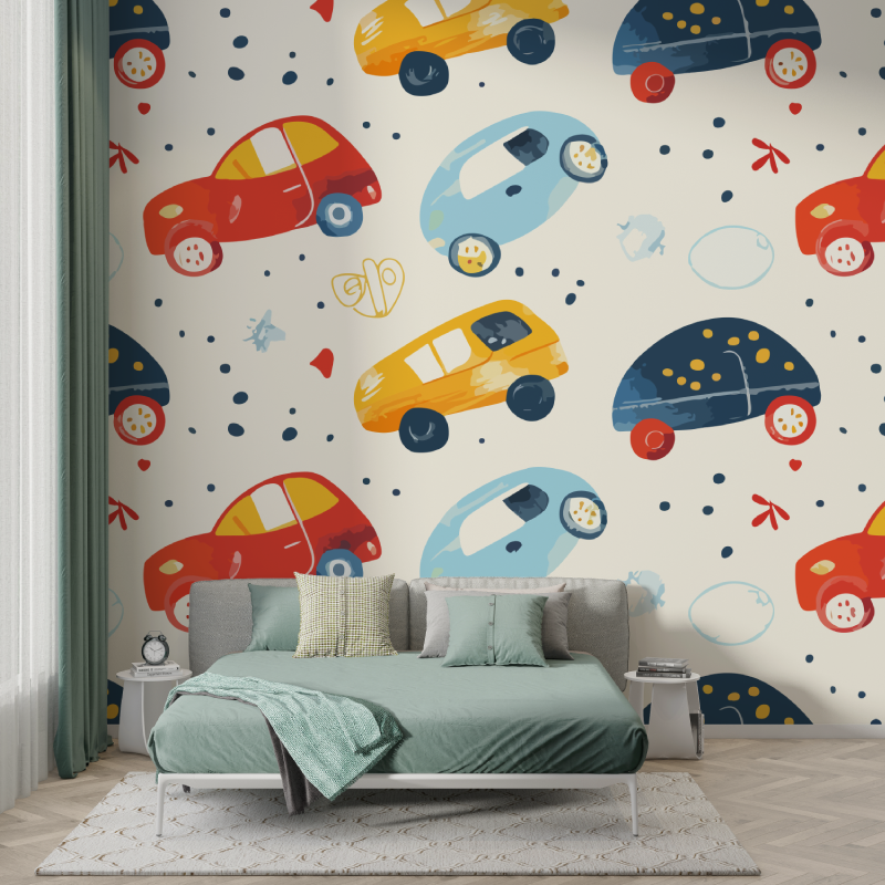 Papier peint voiture enfant murs