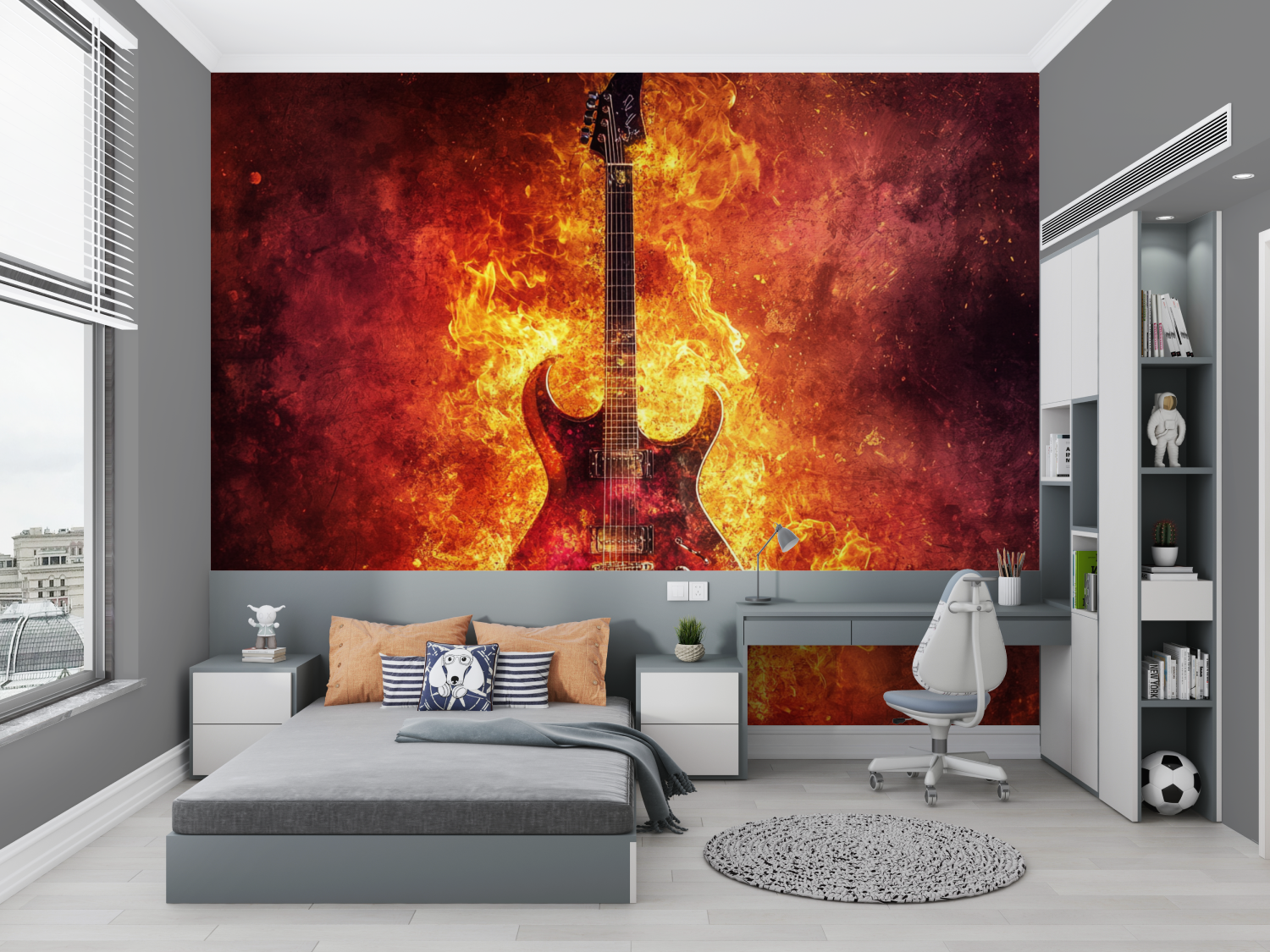 Papier peint guitare electrique chambre petit