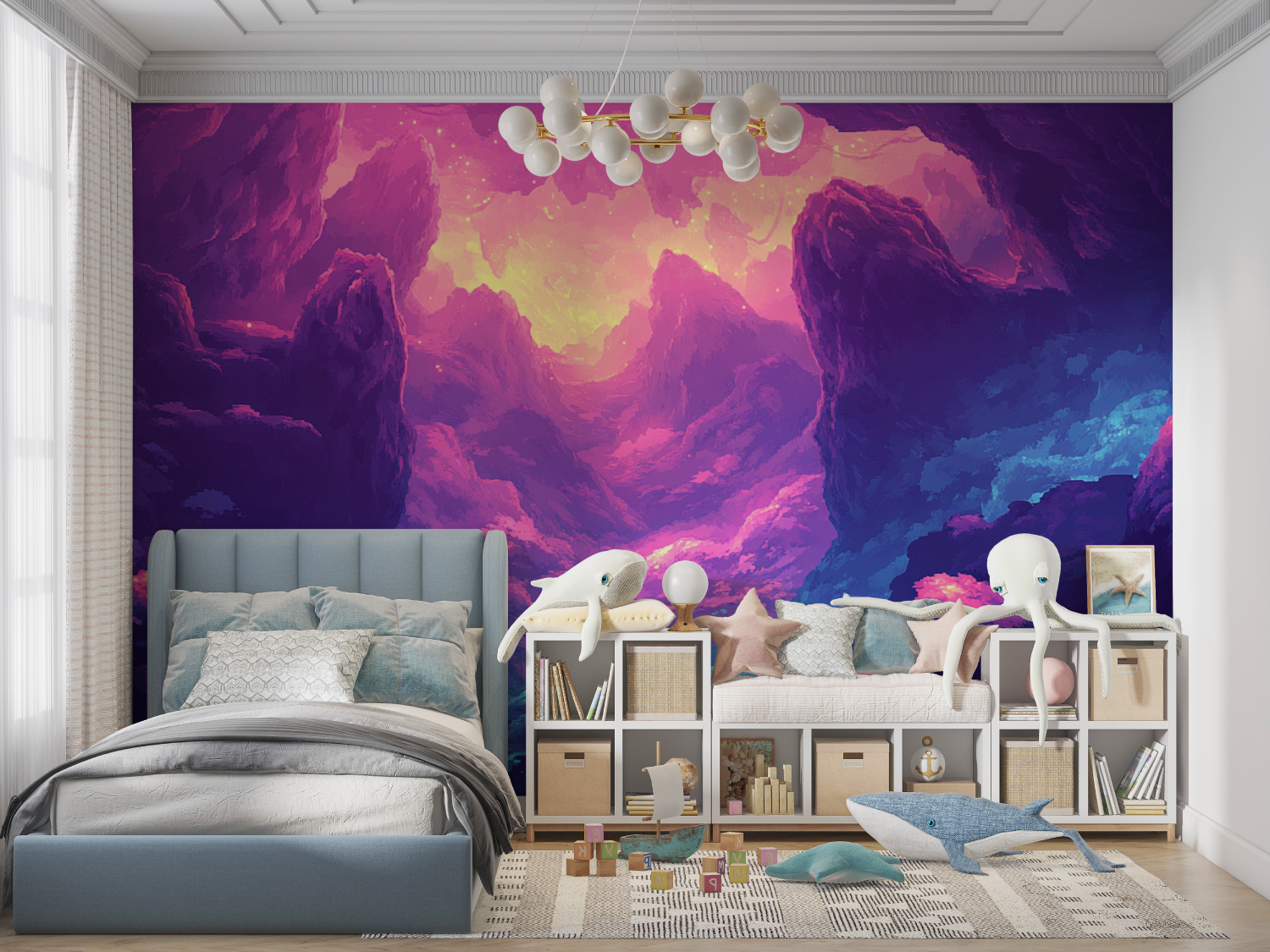 Papier peint gamer deco immersive gaming panoramique garcon