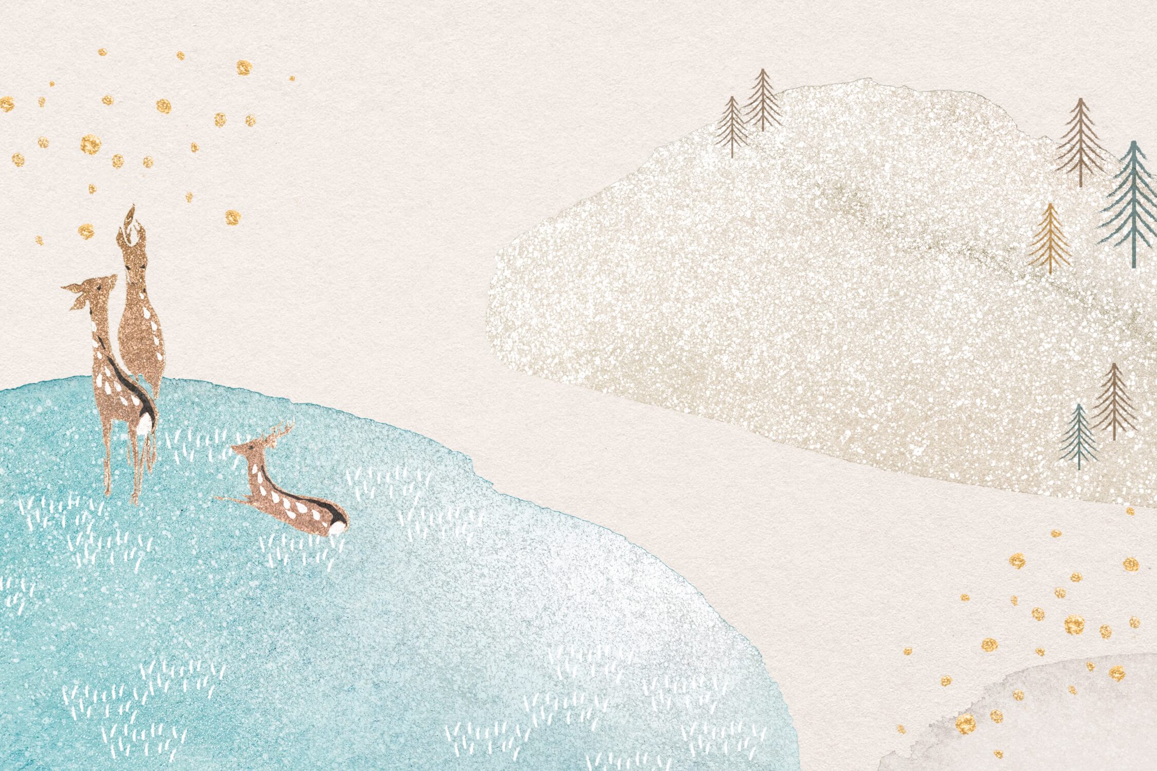 Papier Peint Aquarelle Biches