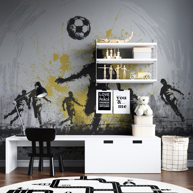 Papier peint chambre garcon foot tapisserie chambre ados