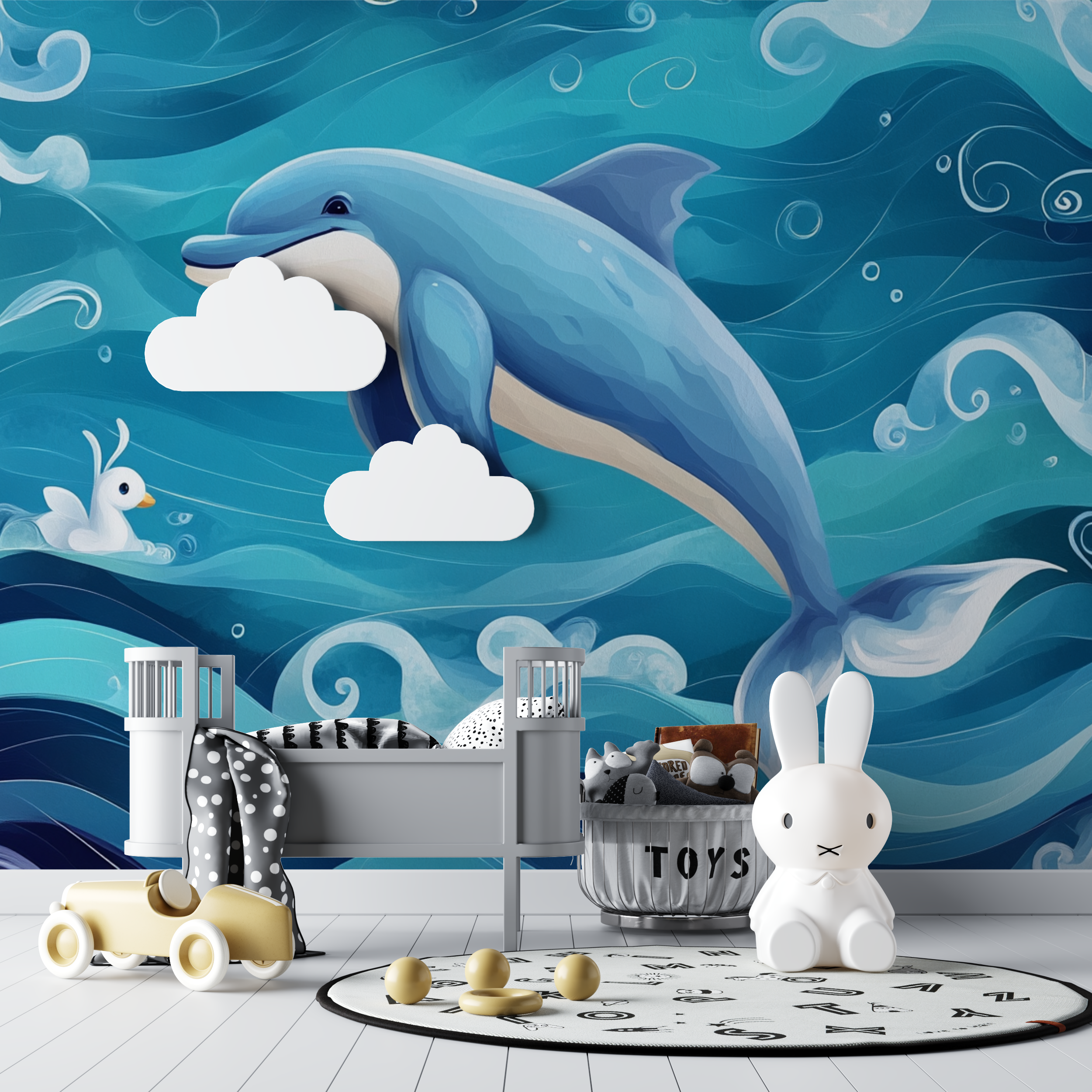 Papier peint marin flipper le dauphin bebe tipi