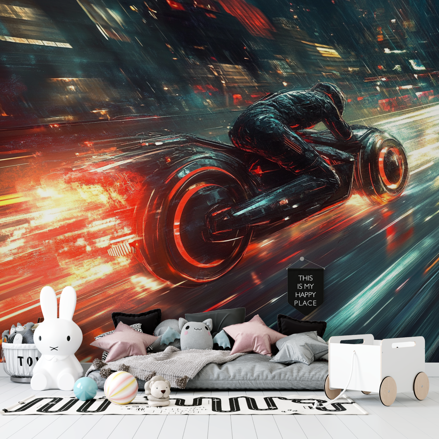 Papier peint moto du futur tapisserie garcon