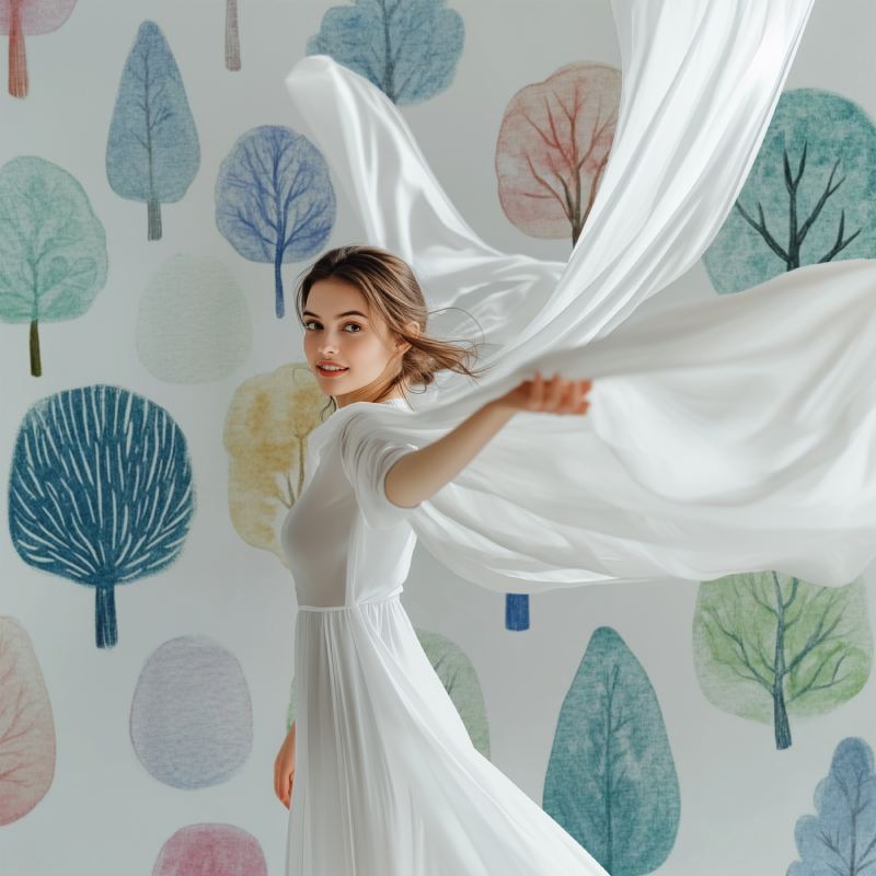 Papier peint arbre enfant modele