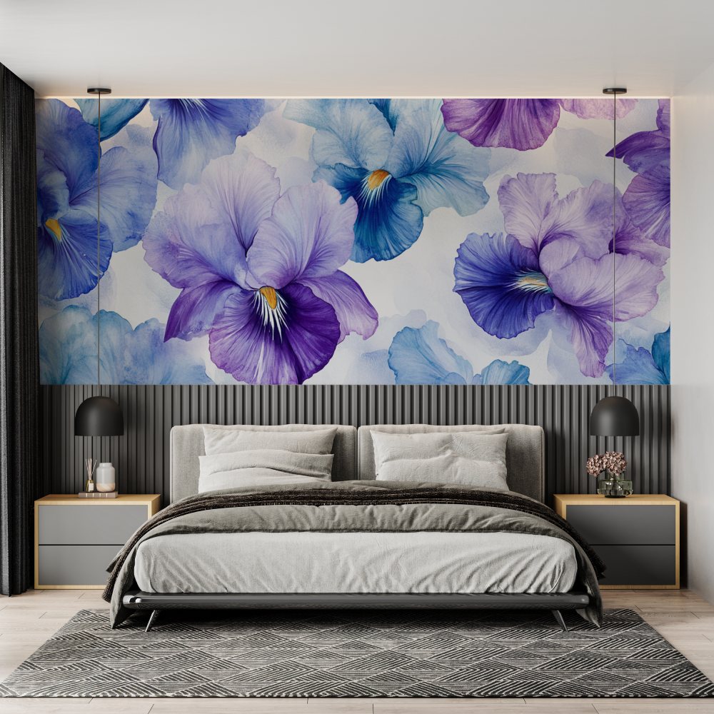 Papier peint fleur diris chambre adulte tendance