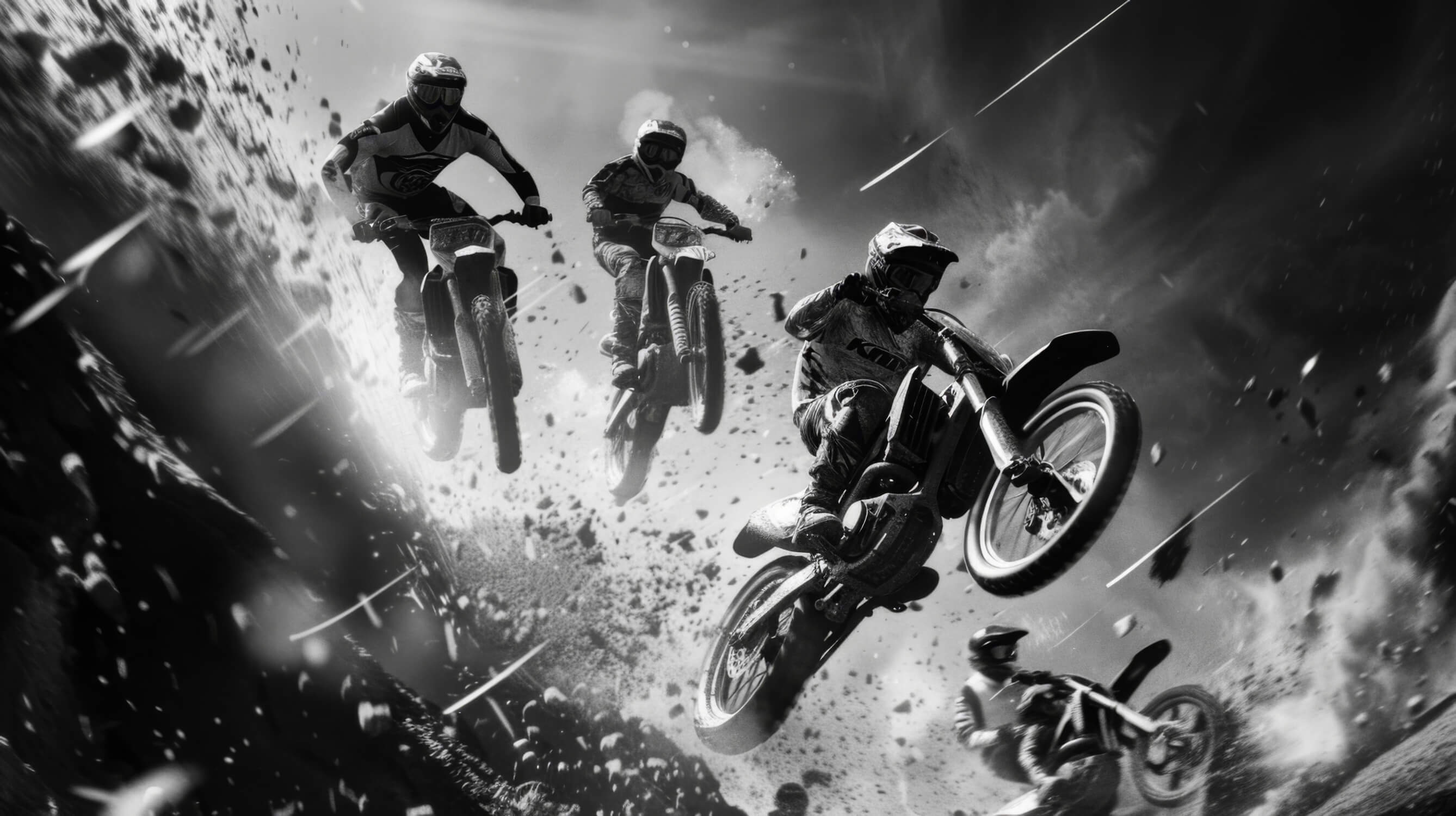 Papier Peint Moto Cross Noir Et Blanc