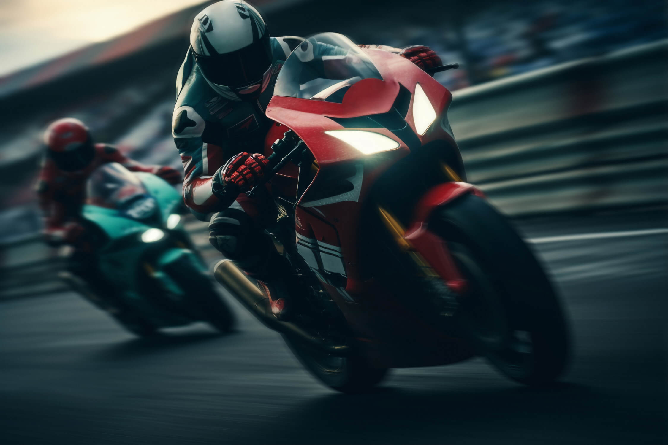 Papier Peint 3D Chambre Ado Moto De Course