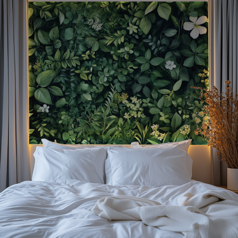 Papier peint trompe l oeil vegetal chambre premium