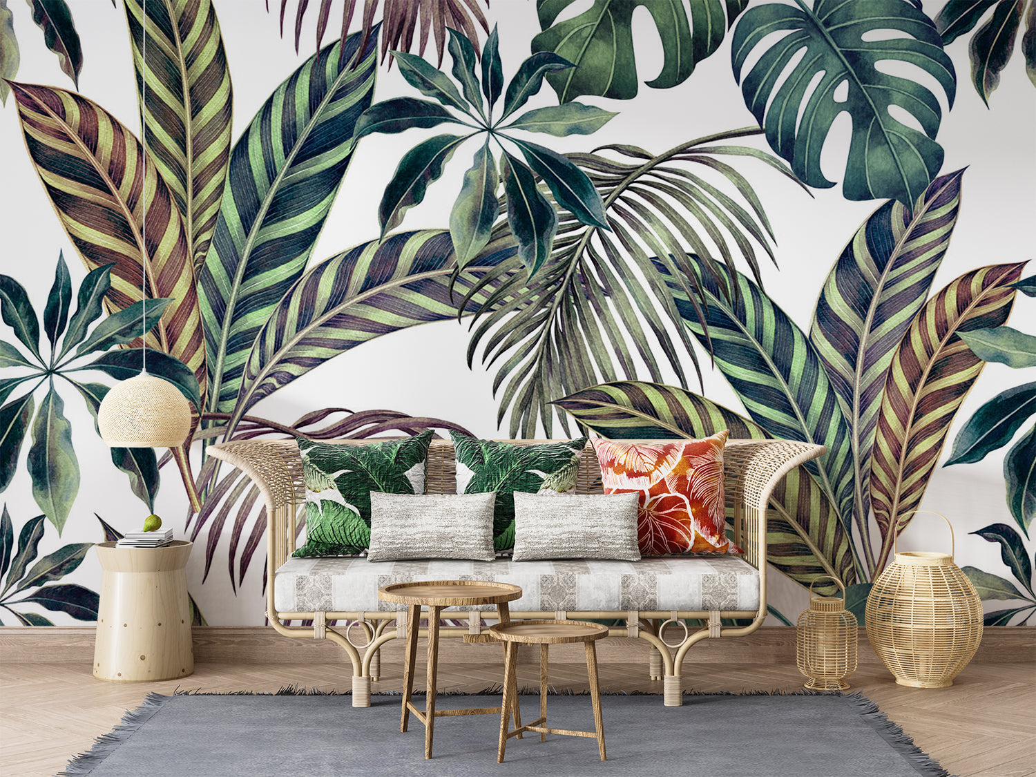 Feuillage Tropical Papier Peint