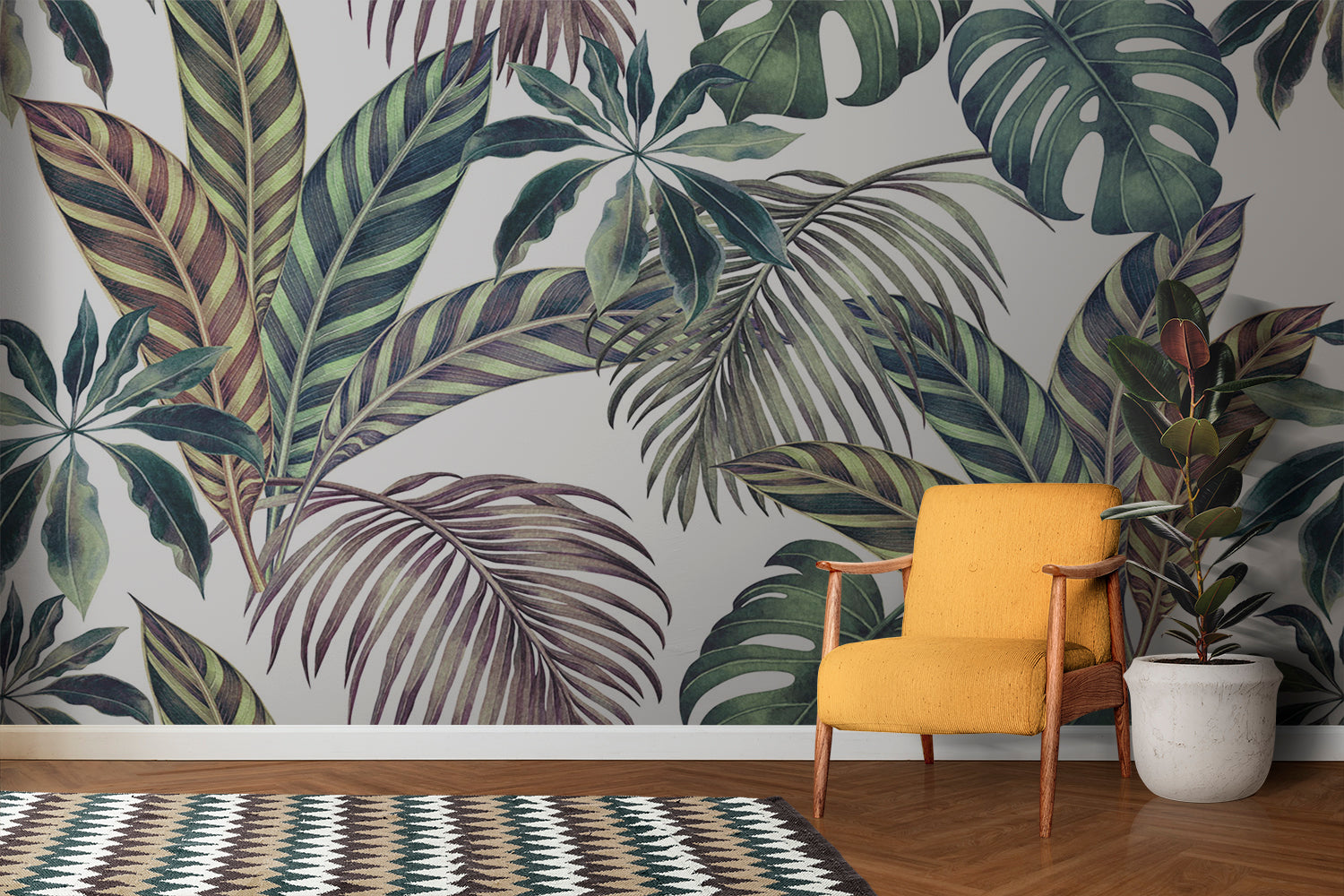 Feuillage Tropical Papier Peint