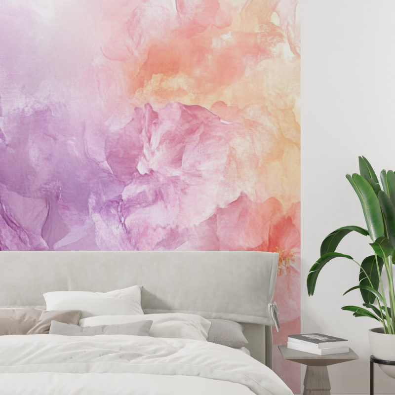 Papier peint fleur de la passion tapisserie tendance