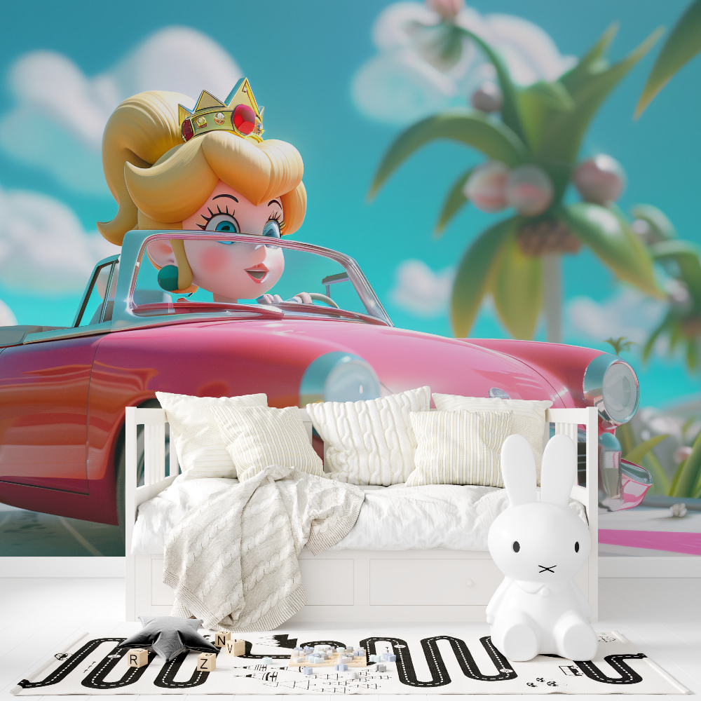 Papier peint chambre voiture fille tapisserie fille