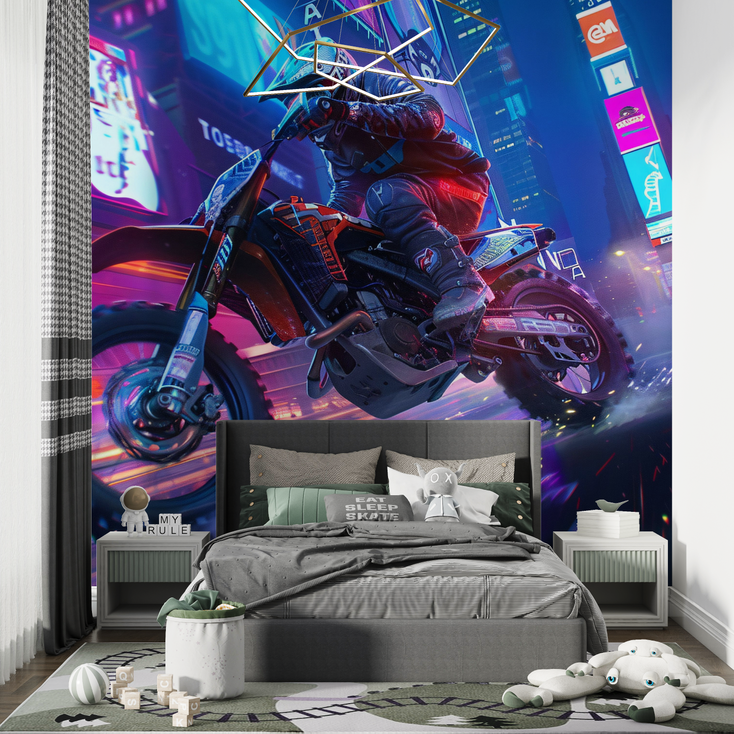Papier peint garcons moto cross chambre de garcon