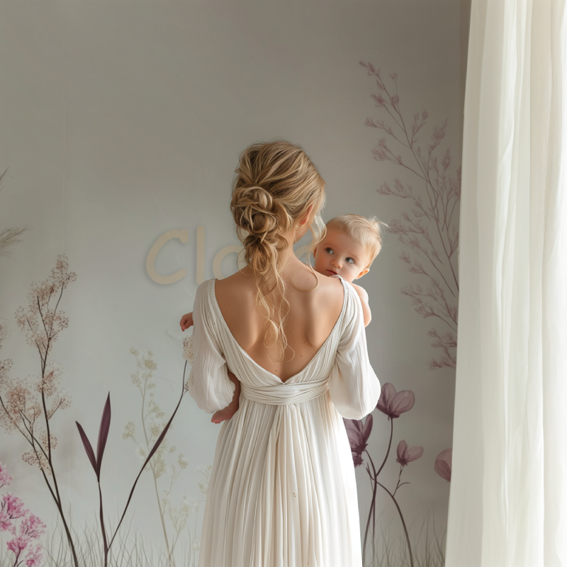 Papier peint prenom feuillage fille bb123