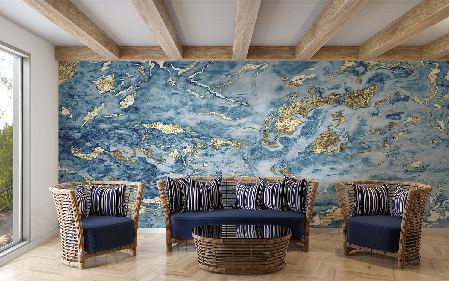 Papier Peint Effet Marbre Doré