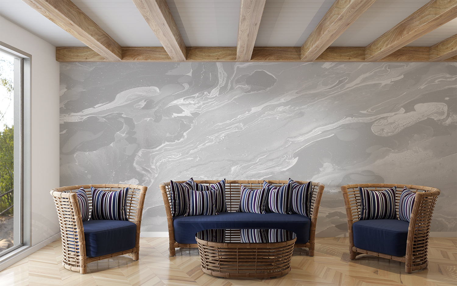 Papier Peint Gris Marbré
