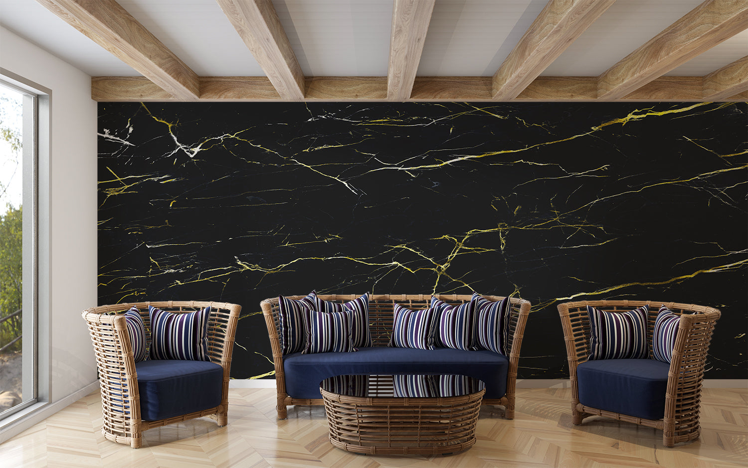 Papier Peint Noir Marbre