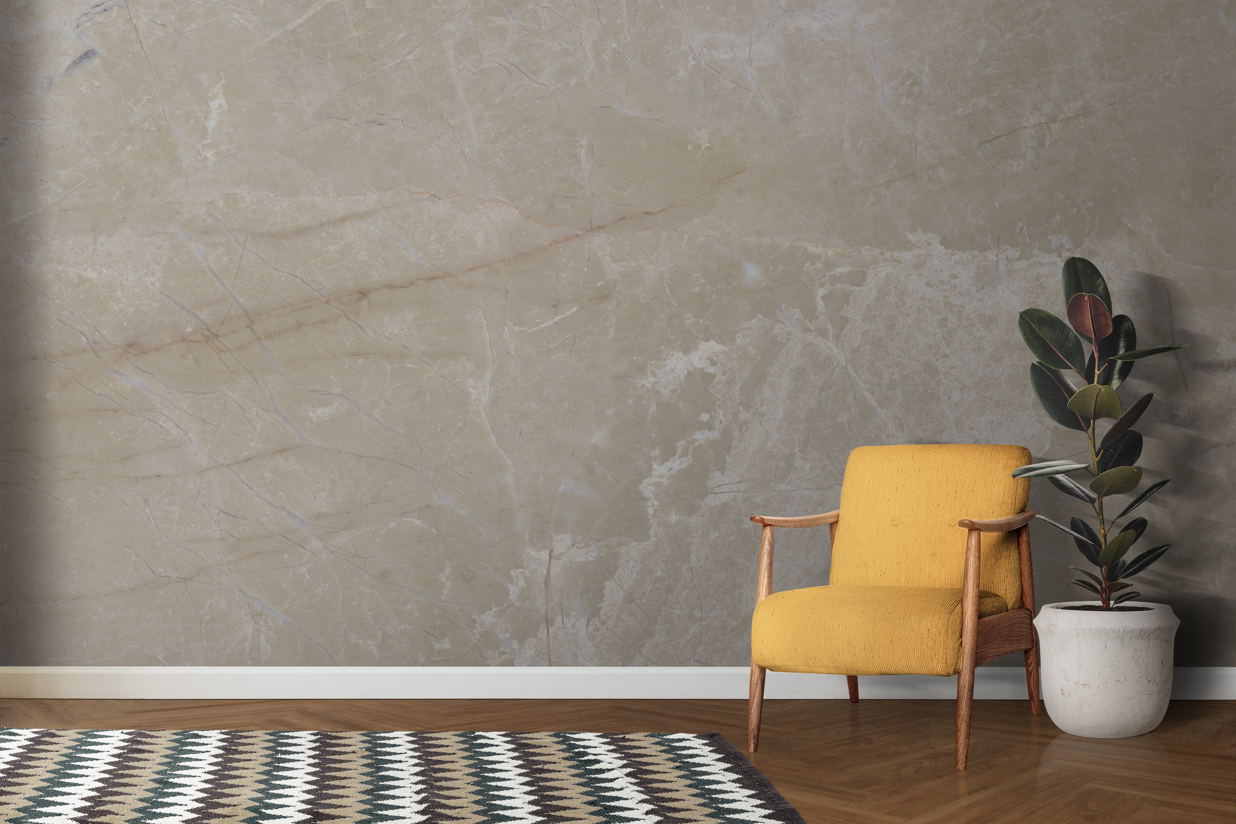 Papier Peint Effet Marbre Beige