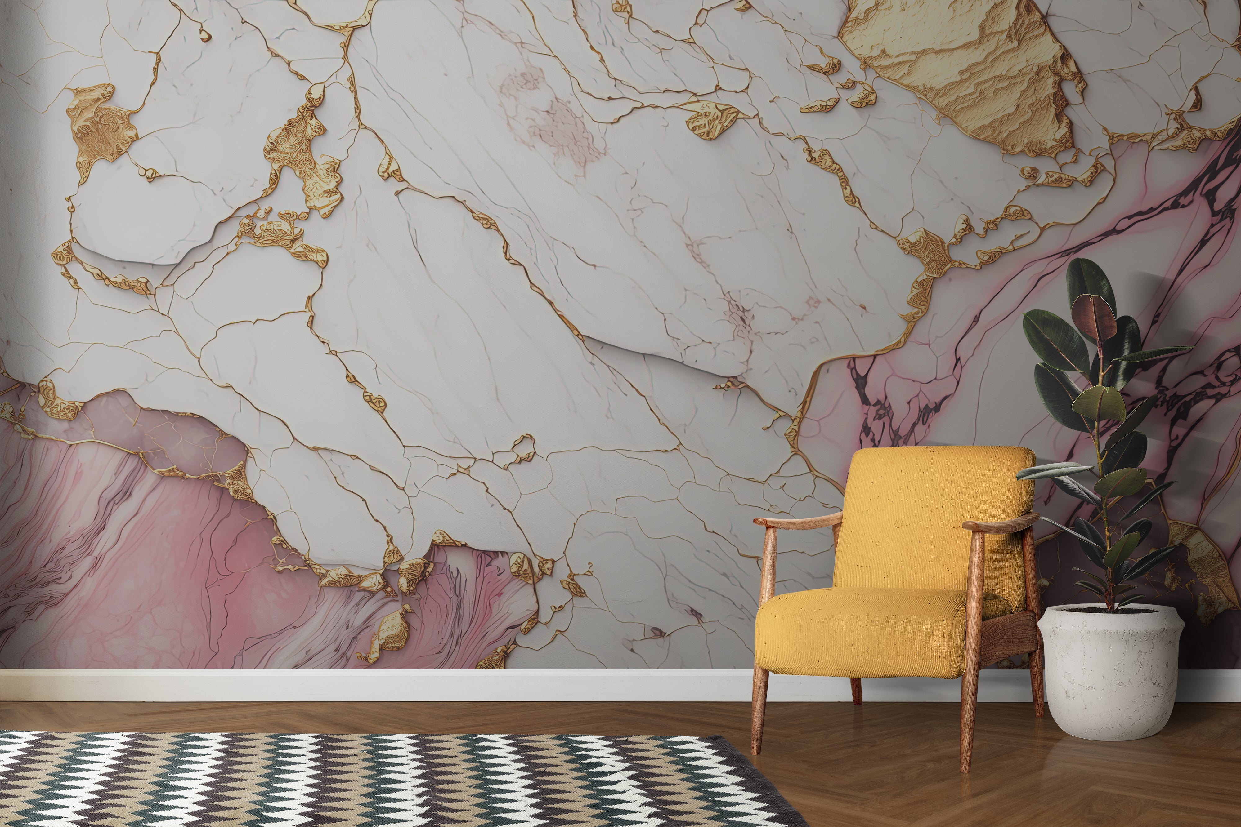 Papier Peint Panoramique Effet Marbre