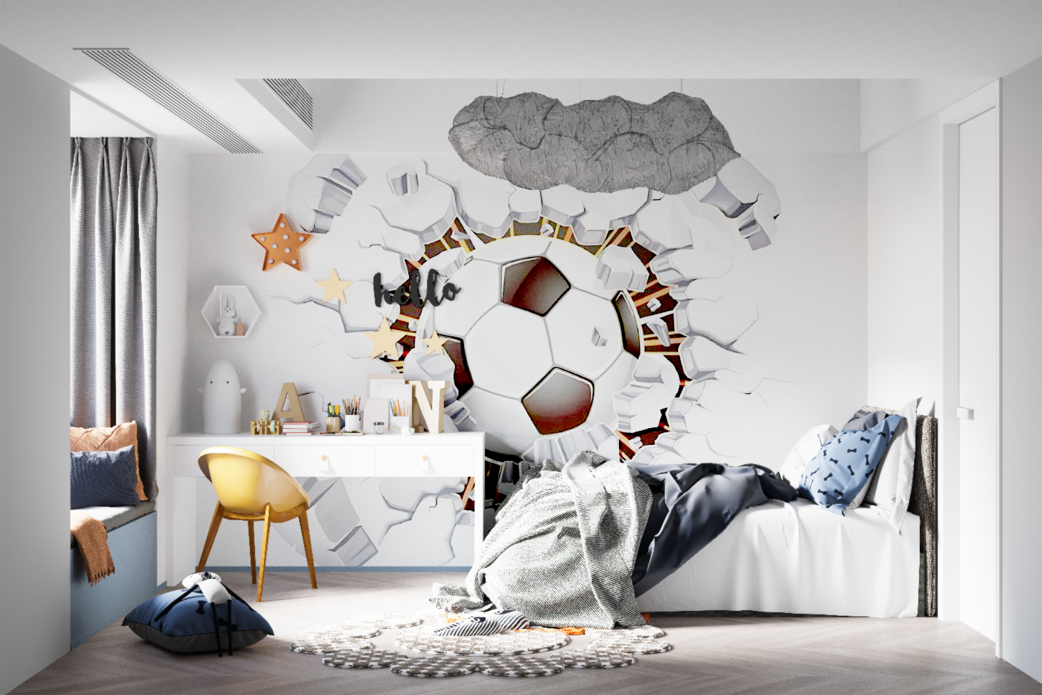 3D-Ball-Fußball-Hintergrundbild