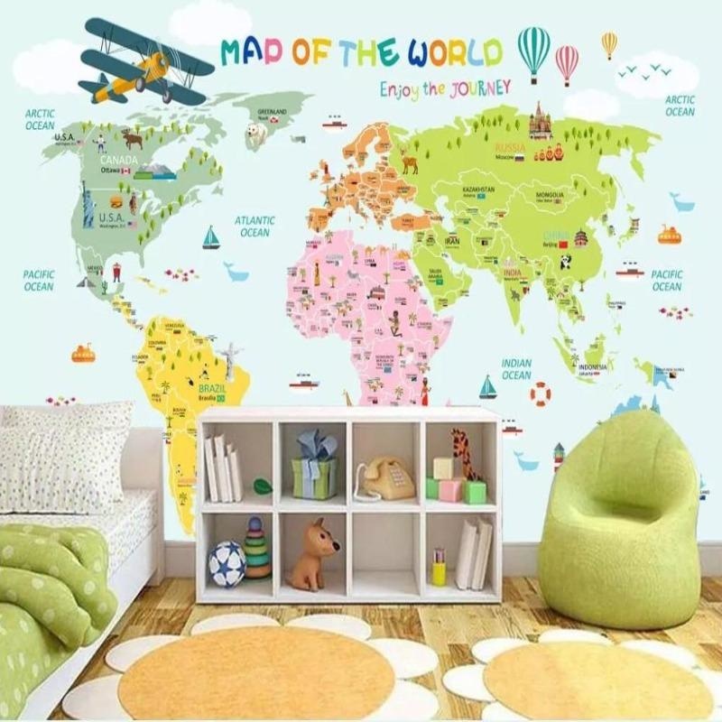 Papier Peint Carte du Monde Educatif