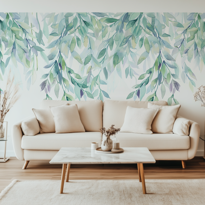 Papier Peint Feuillage Vert Tendance Panoramique