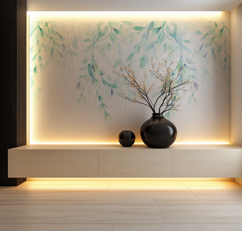 Papier Peint Feuillage Vert Tendance Panoramique