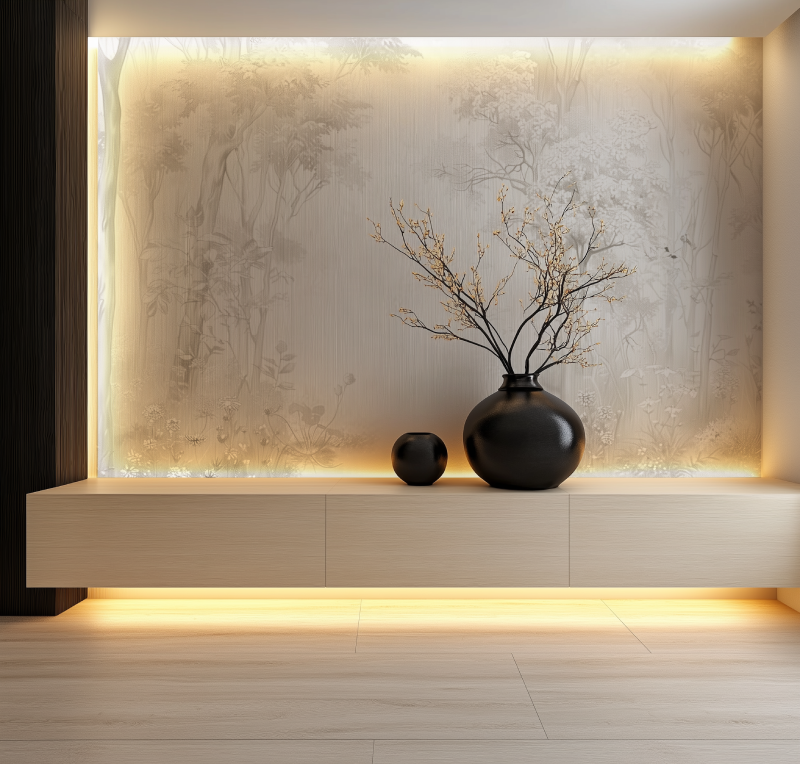 Papier Peint Forêt Sépia Tendance