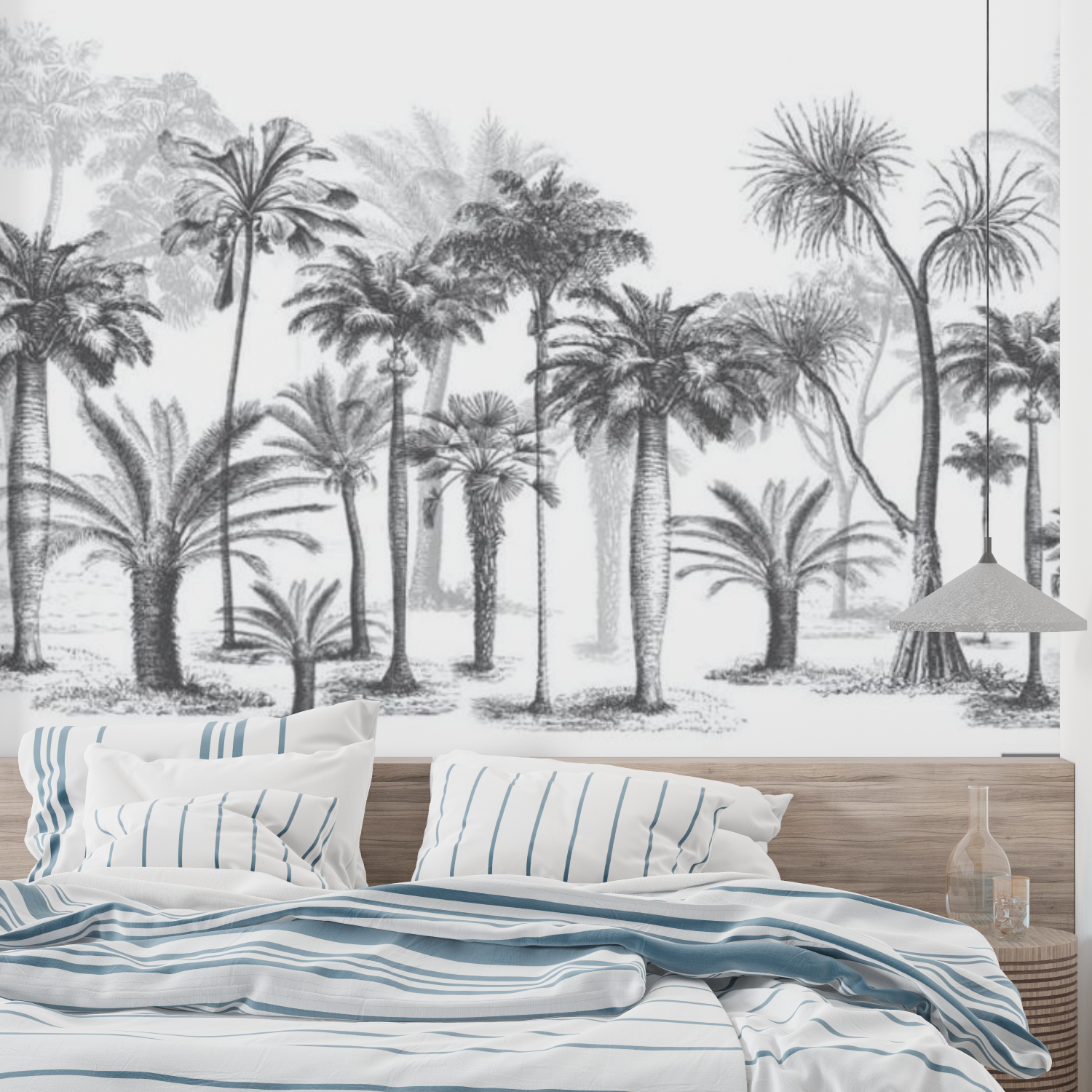 Papier Peint Jungle Noir et Blanc