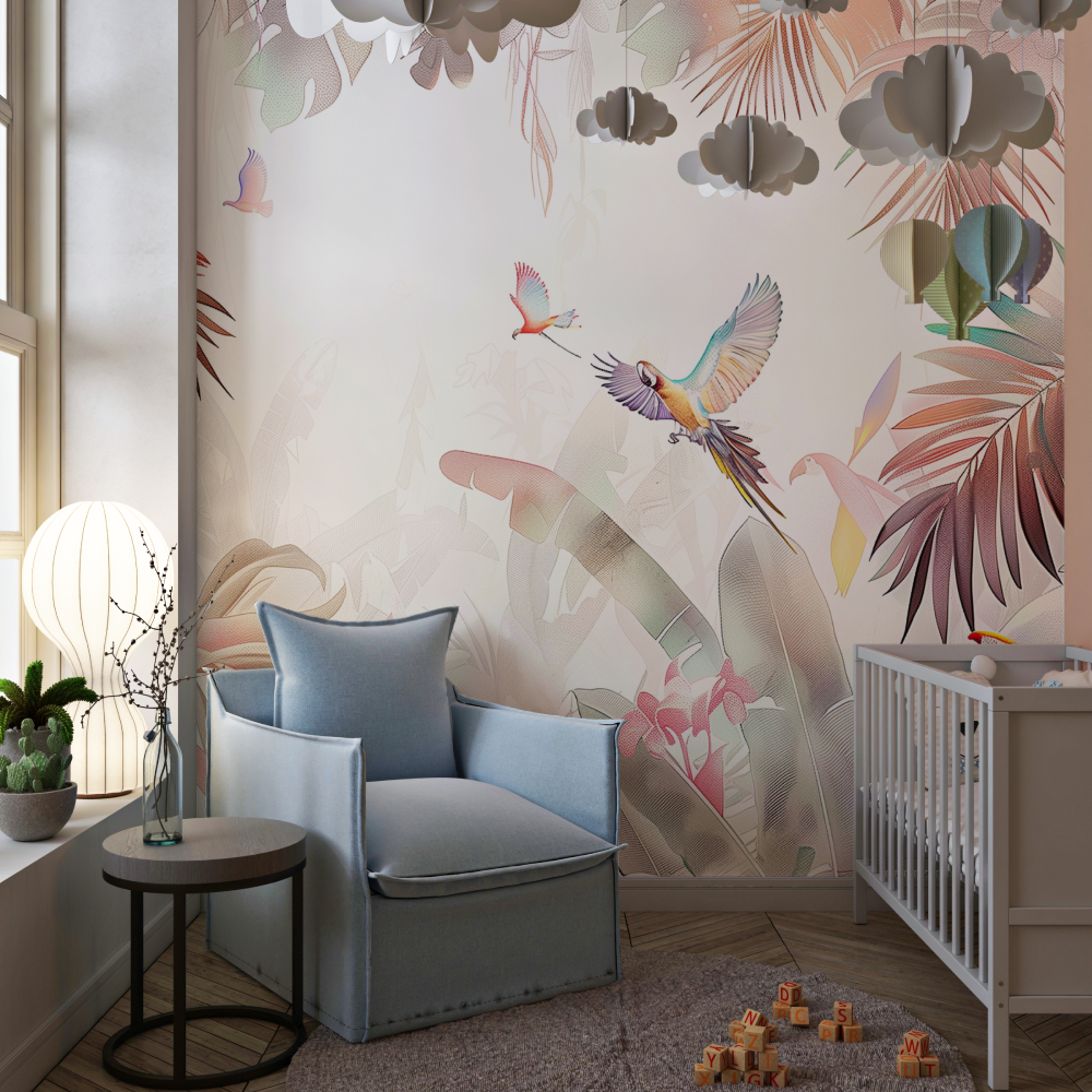 Papier Peint Jungle Rose