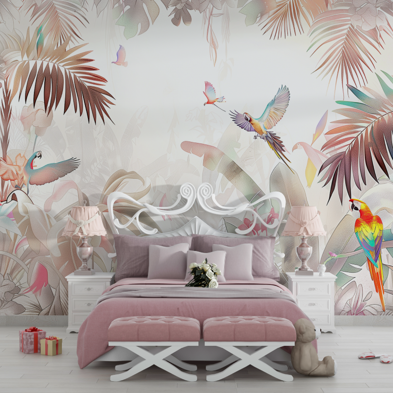 Papier Peint Jungle Rose