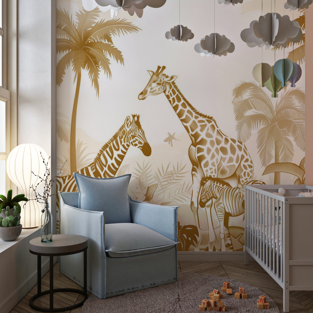 Papier Peint Jungle Sépia