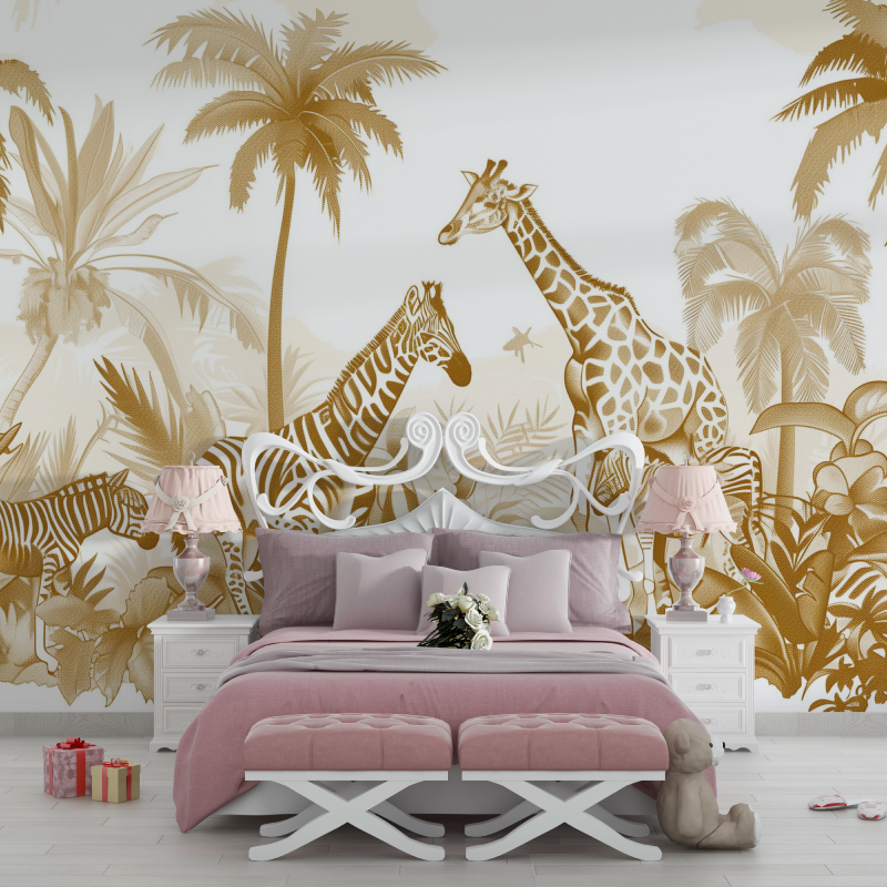 Papier Peint Jungle Sépia