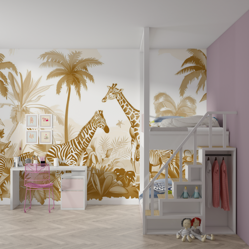 Papier Peint Jungle Sépia