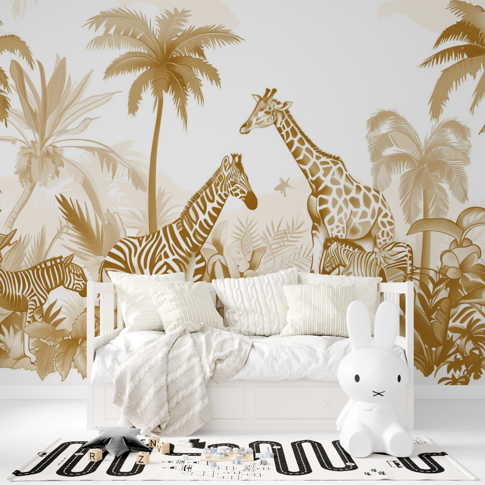 Papier Peint Jungle Sépia