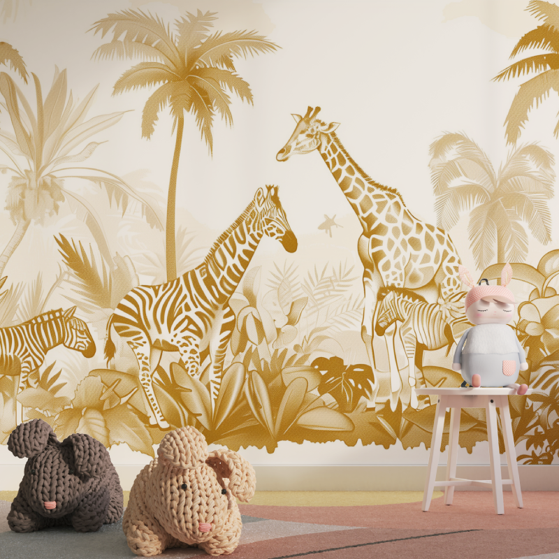 Papier Peint Jungle Sépia