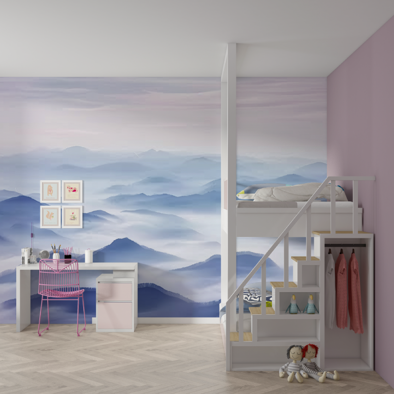 Papier Peint Montagne Rosée