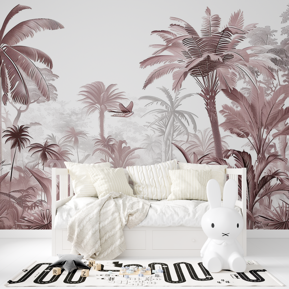 Papier Peint Tropical Rosé