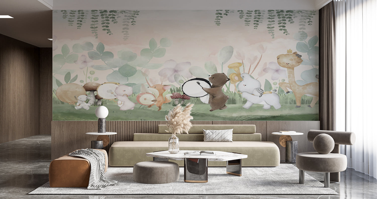 Papier Peint Animaux Foret Bebe