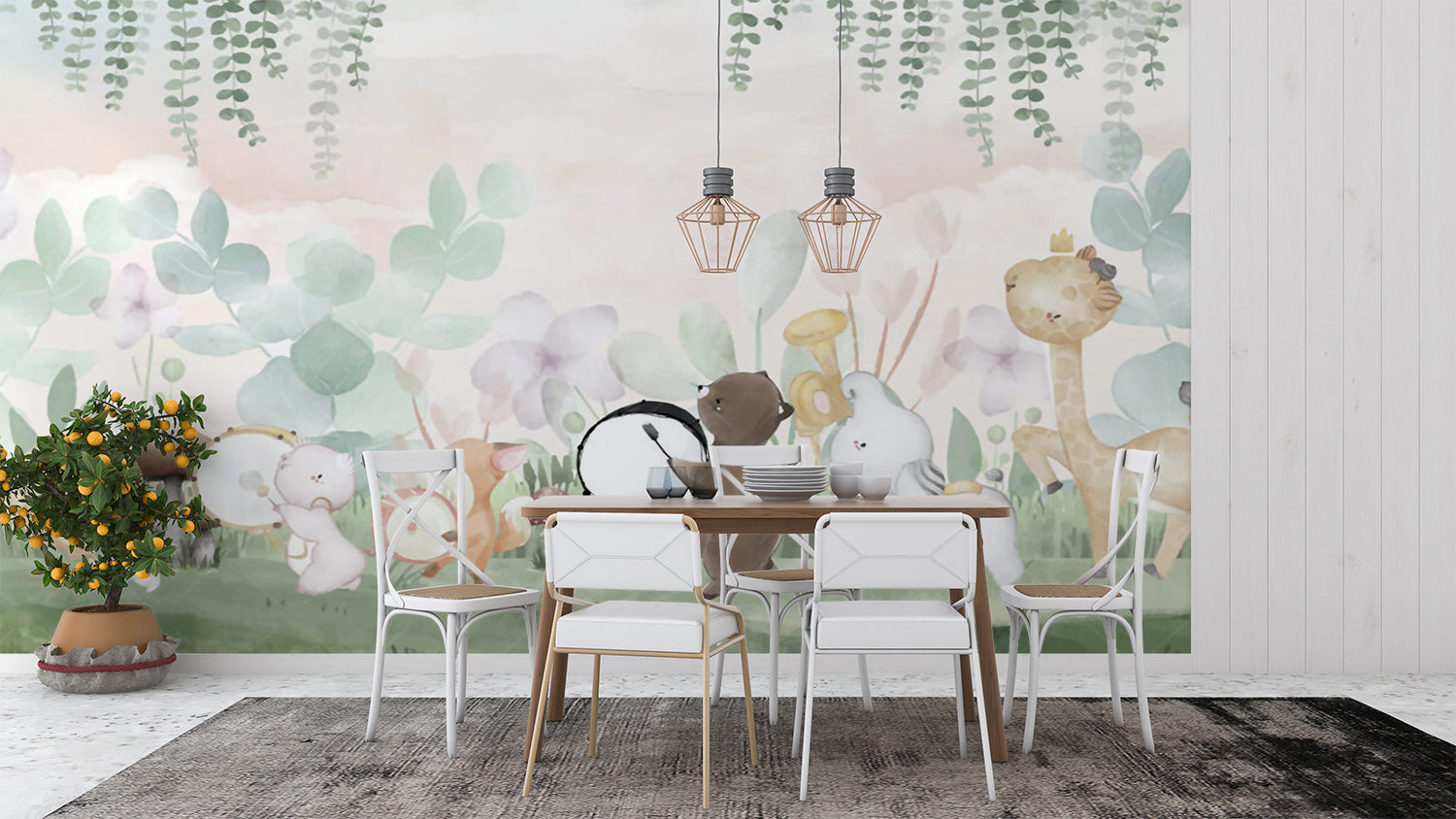 Papier Peint Animaux Foret Bebe