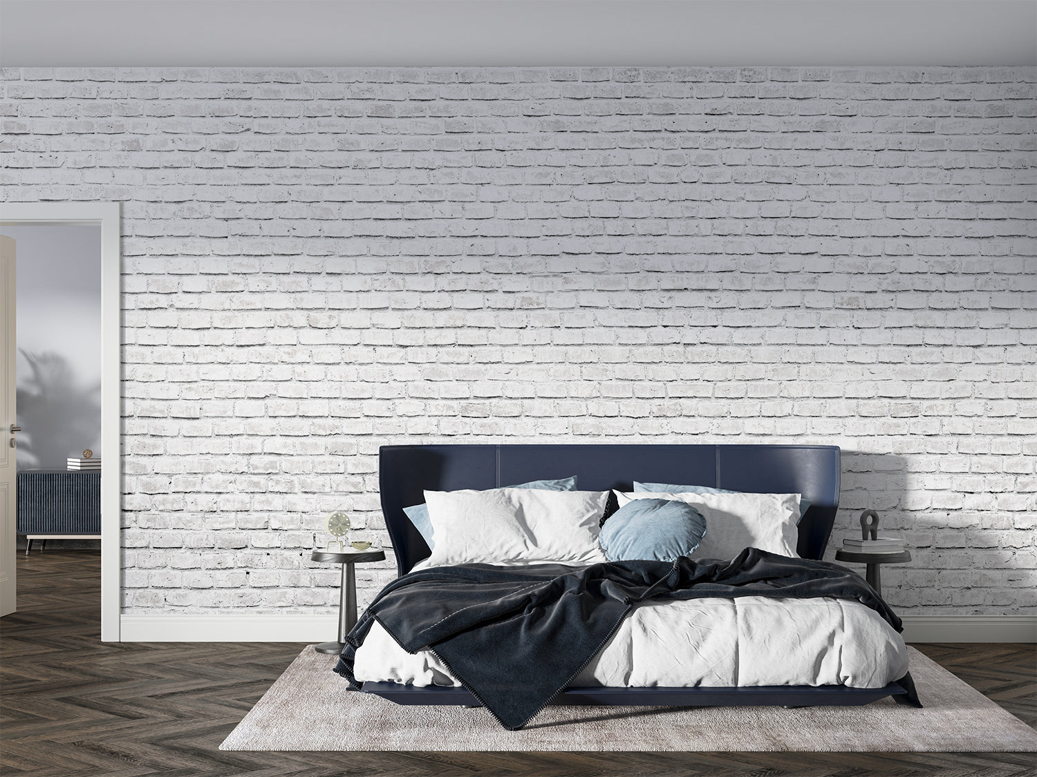 Papier Peint Blanc Brique