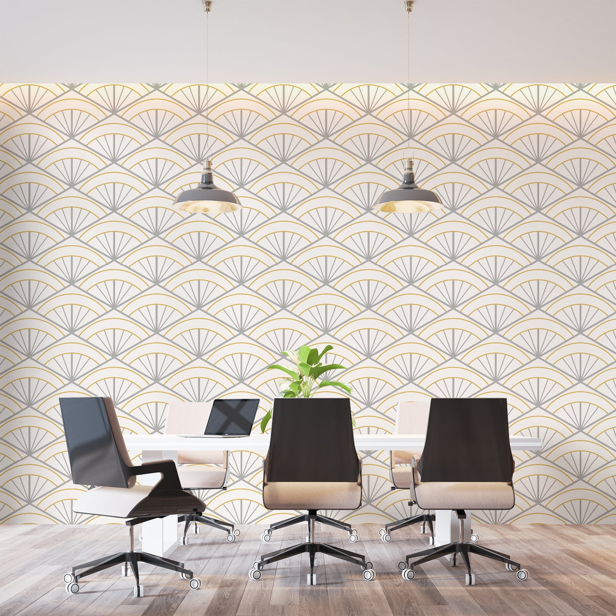 Papier Peint Blanc Argenté