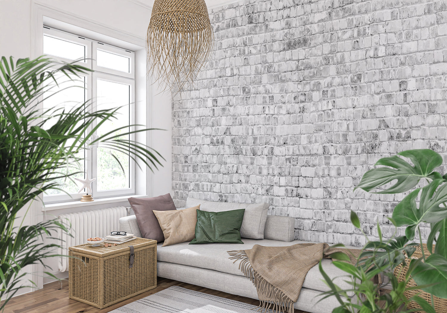 Papier Peint Brique Ancienne Blanche