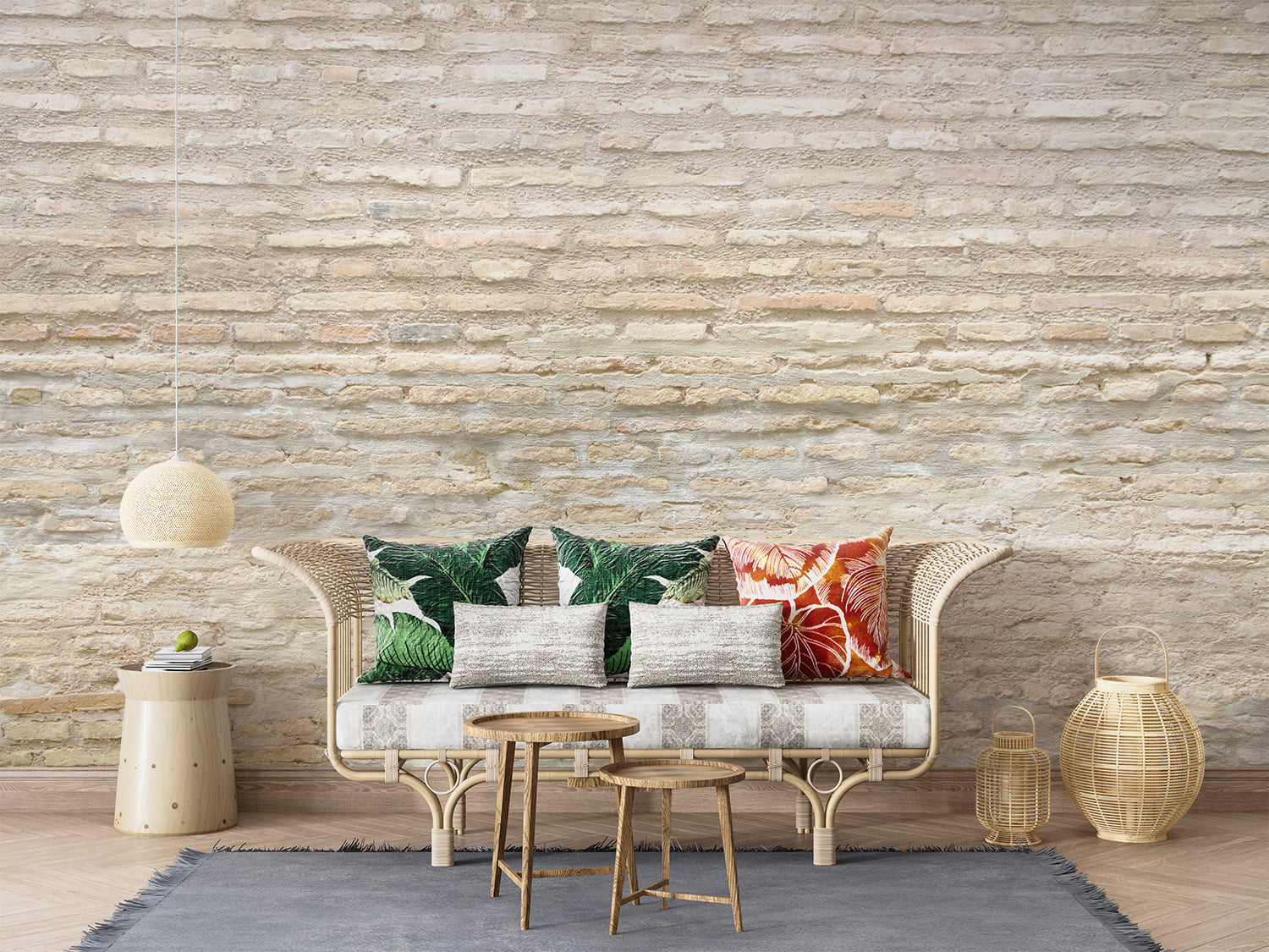 Papier Peint Brique Beige