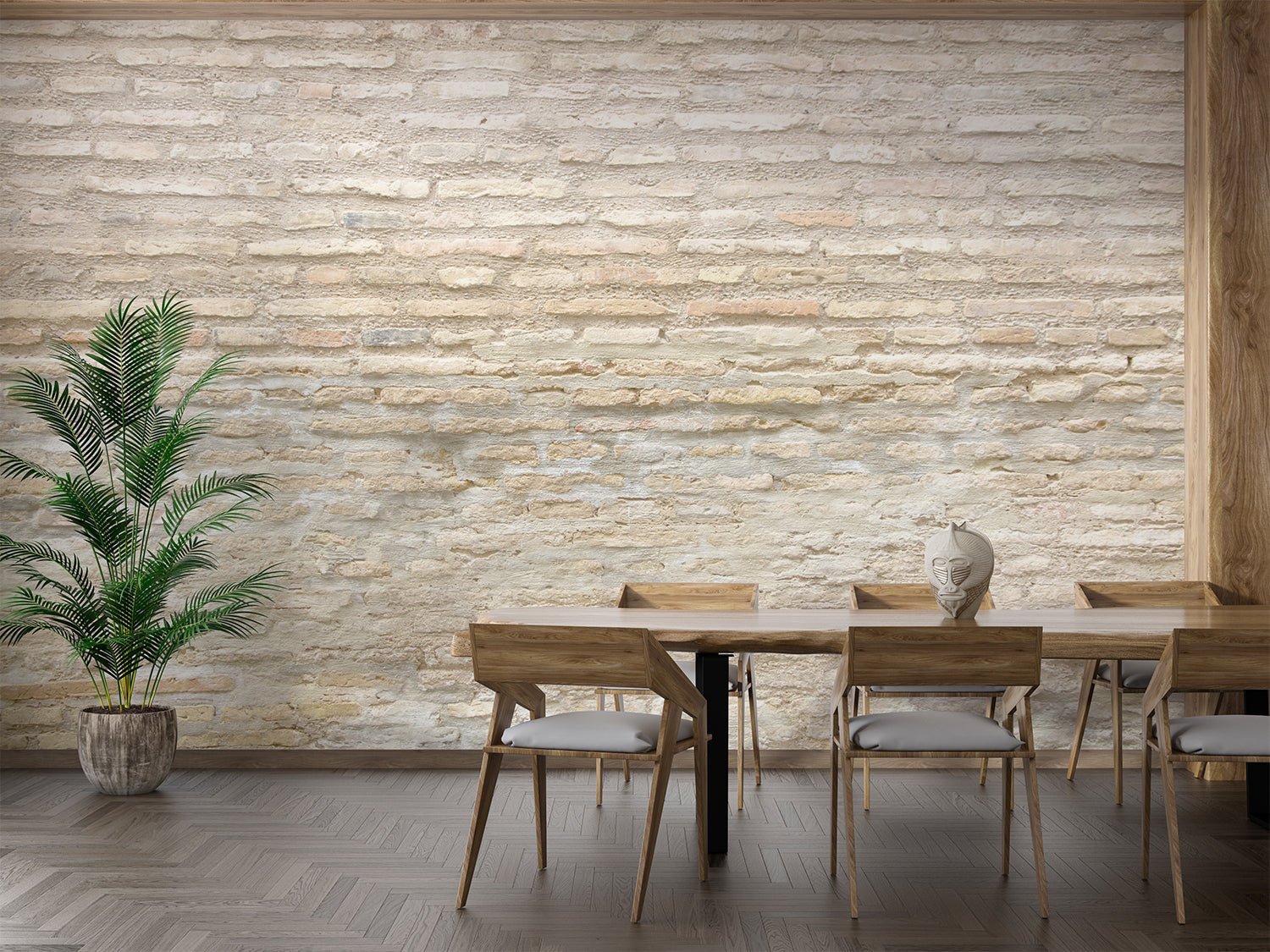 Papier Peint Brique Beige